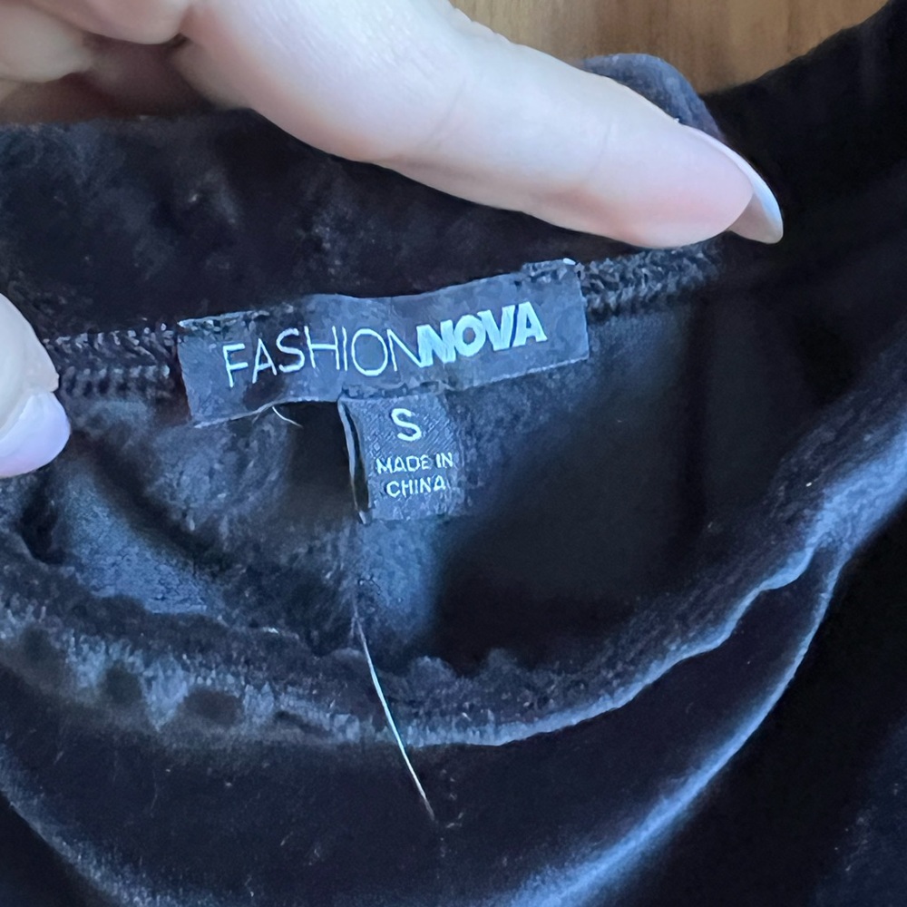 Fashion Nova Black Need a Hug Velour Jumpsuit - Picture 5 of 6